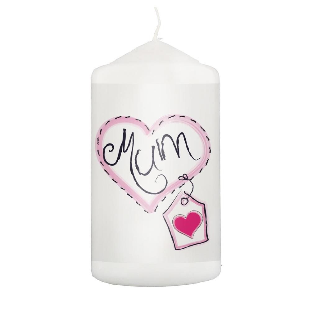 Mum Heart Stitch Pillar Candle £11.69